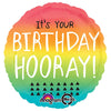 18 inch BIRTHDAY HOORAY GRADIENT - LA Balloons