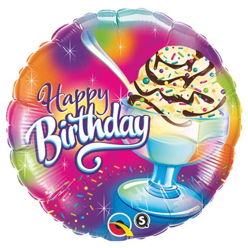 18 inch BIRTHDAY ICE CREAM SUNDAE - LA Balloons