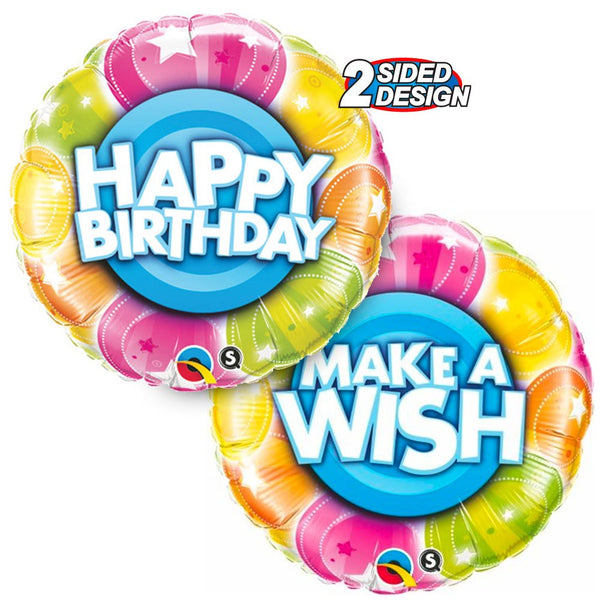 18 inch BIRTHDAY MAKE A WISH STARS - LA Balloons
