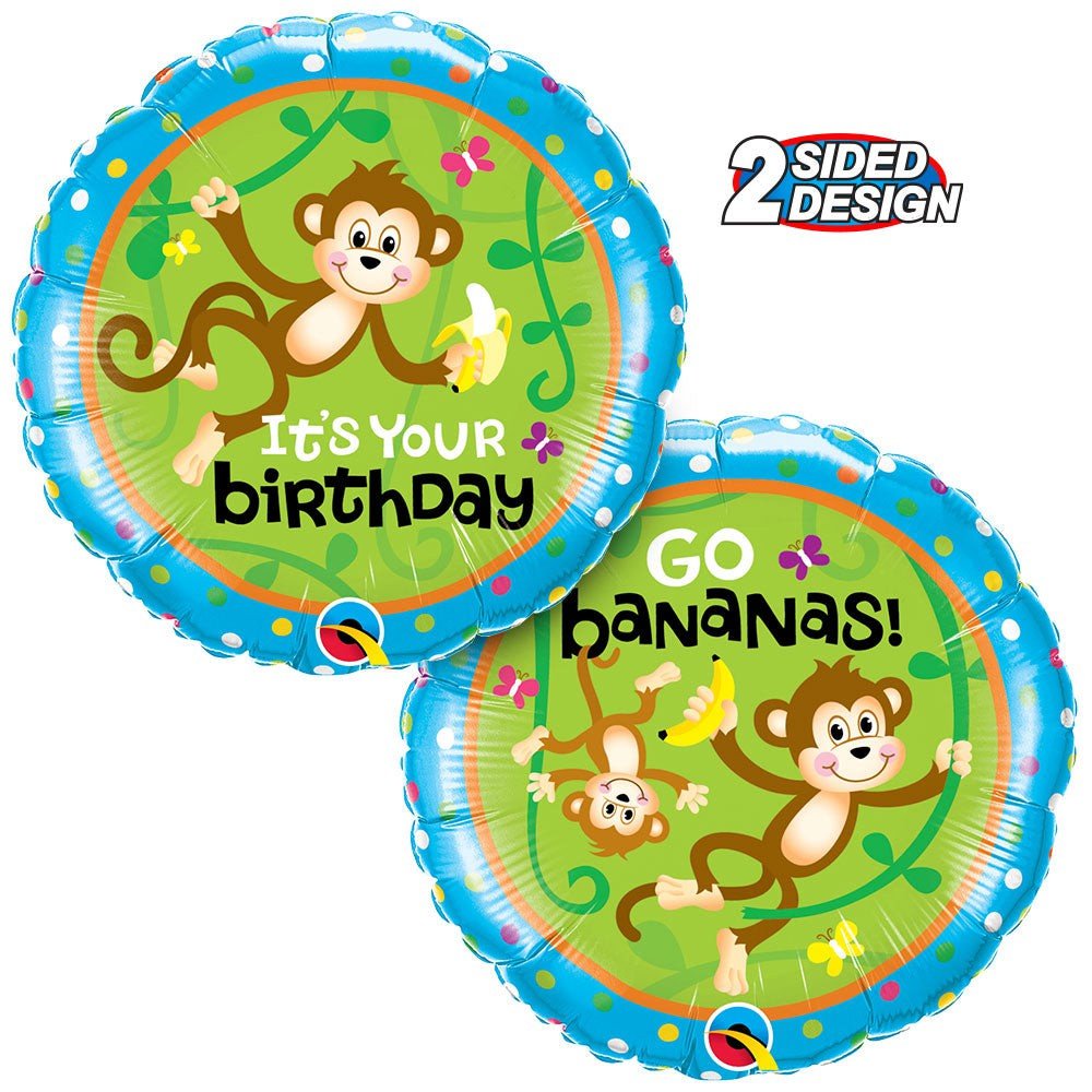 18 inch BIRTHDAY MONKEYS-GO BANANAS
