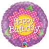 18 inch BIRTHDAY PINK DAISY PLAID - LA Balloons