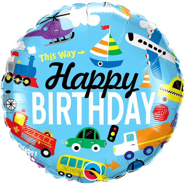 18 inch BIRTHDAY TRANSPORTATION - LA Balloons
