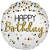 18 inch BLACK SILVER GOLD BIRTHDAY - LA Balloons
