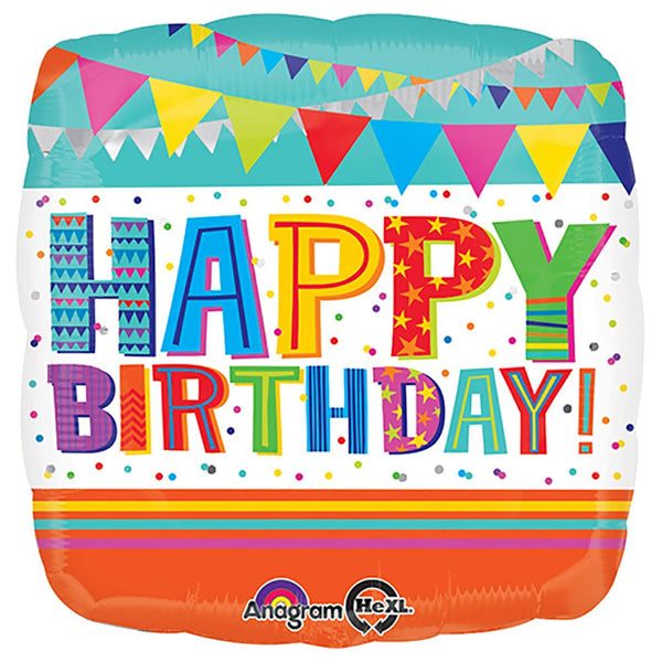 18 inch BRIGHT & BOLD HAPPY BIRTHDAY - LA Balloons