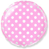 18 inch CIRCLE - BABY PINK WITH WHITE POLKA DOTS - LA Balloons