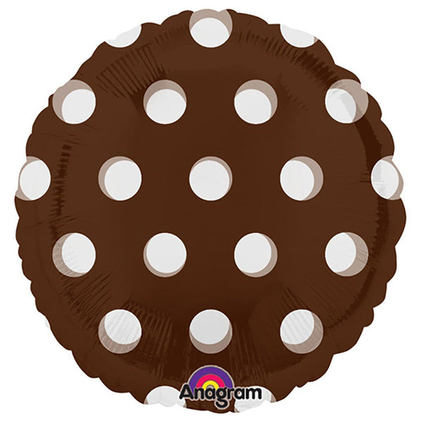 18 inch CIRCLE - DOTS BROWN - LA Balloons