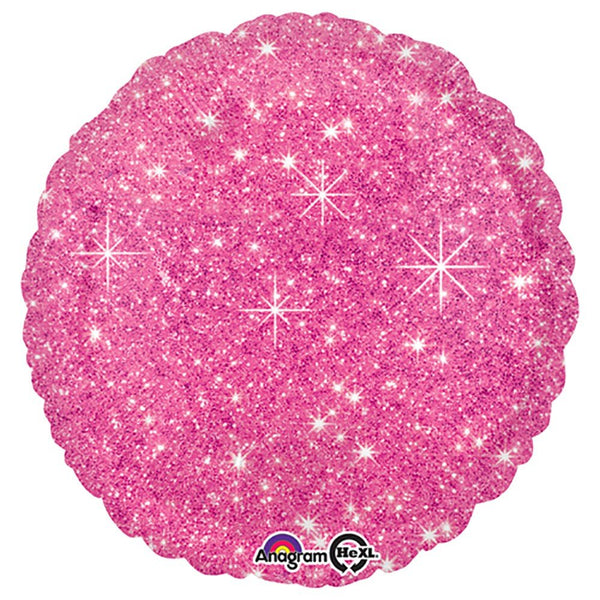18 inch CIRCLE - FAUX SPARKLE HOT PINK - LA Balloons