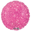 18 inch CIRCLE - FAUX SPARKLE HOT PINK - LA Balloons