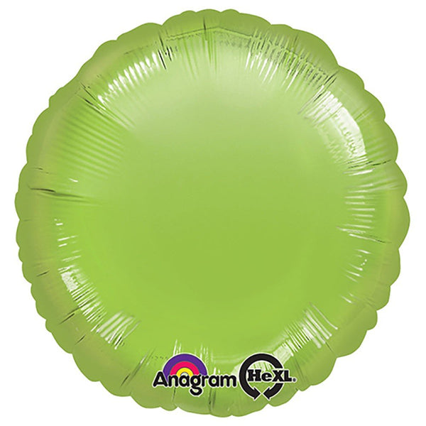18 inch CIRCLE - METALLIC LIME GREEN - LA Balloons
