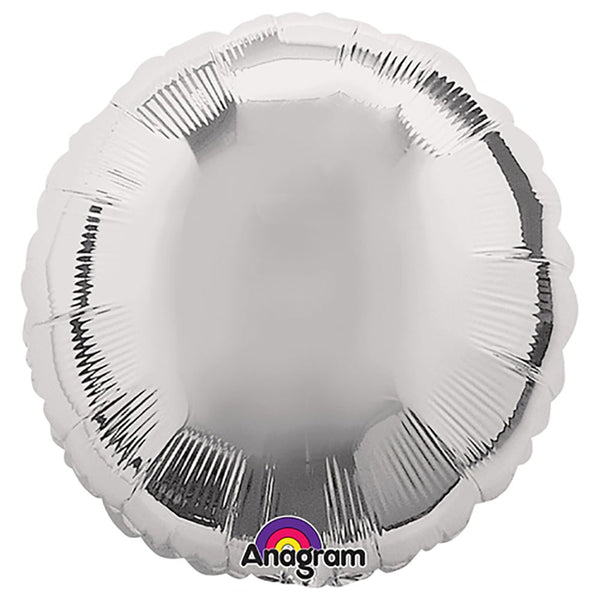 18 inch CIRCLE - METALLIC SILVER - LA Balloons