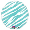 18 inch CIRCLE - ROBINS EGG BLUE ZEBRA - LA Balloons