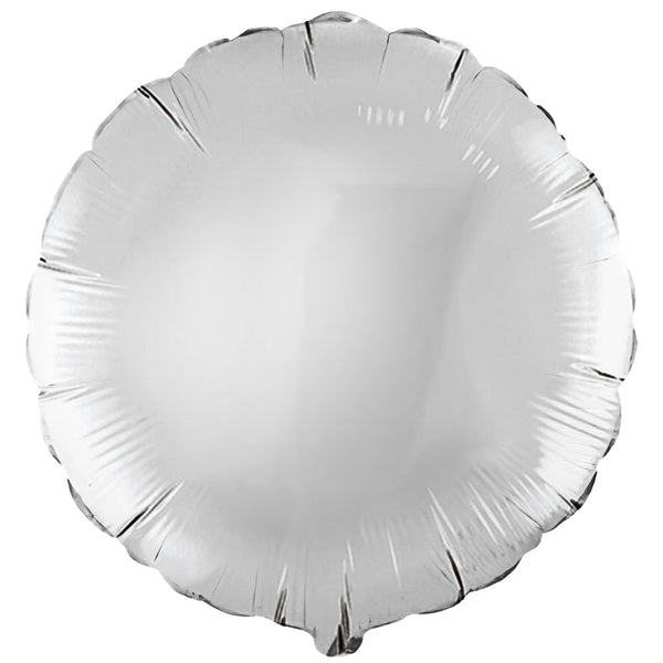 18 inch CIRCLE - SILVER - LA Balloons