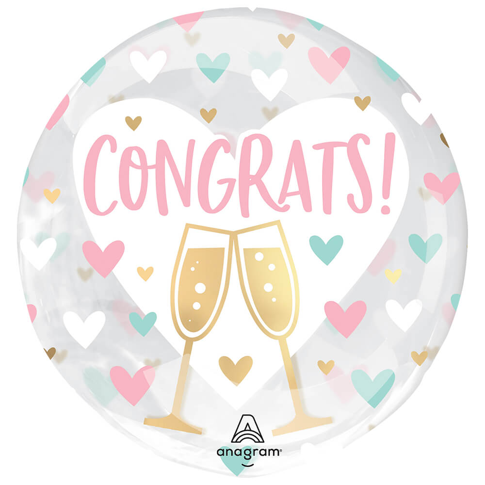 18 inch CLEARZ - CONGRATS HEARTS