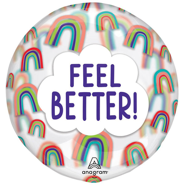 18 inch CLEARZ - FEEL BETTER RAINBOWS - LA Balloons