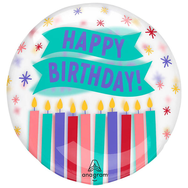 18 inch CLEARZ - HAPPY BIRTHDAY CANDLES - LA Balloons