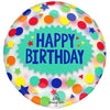 18 inch CLEARZ - HAPPY BIRTHDAY DOTS & STARS - LA Balloons