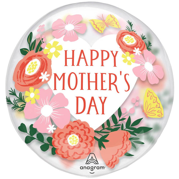 18 inch CLEARZ - HAPPY MOTHER'S DAY CLEAR BLOOMS - LA Balloons
