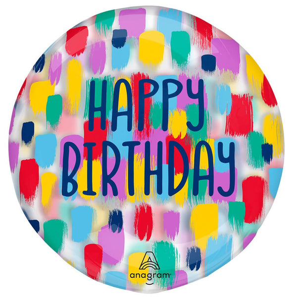 18 inch CLEARZ - PAINTERLY HAPPY BIRTHDAY - LA Balloons