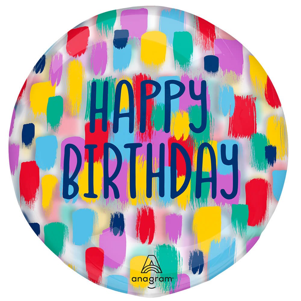 18 inch CLEARZ - PAINTERLY HAPPY BIRTHDAY