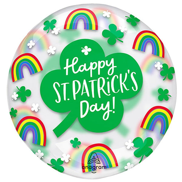 18 inch CLEARZ RAINBOWS & SHAMROCKS - LA Balloons