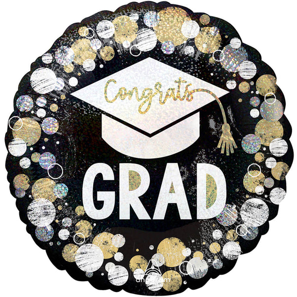 18 inch CONGRATS GRAD CIRCLES & DOTS - LA Balloons