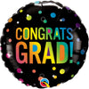 18 inch CONGRATS GRAD OMBRE DOTS - LA Balloons