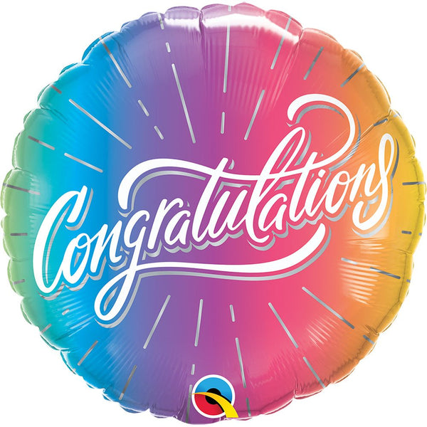 18 inch CONGRATULATIONS VIBRANT OMBRE - LA Balloons