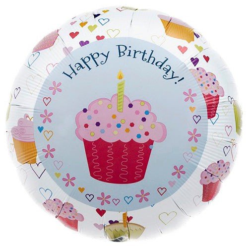 18 inch CUPCAKE HEARTS BIRTHDAY - LA Balloons