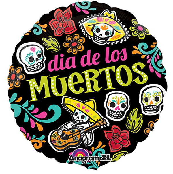 18 inch DIA DE MUERTOS SKULLS - LA Balloons