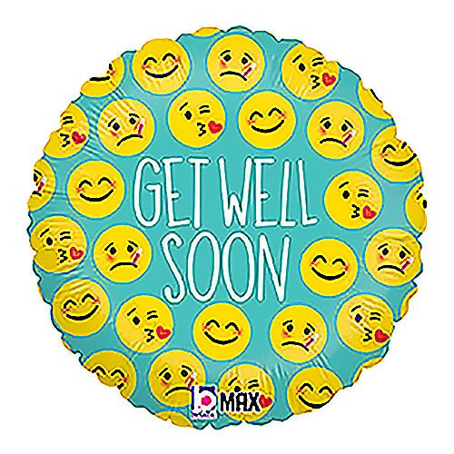 18 inch EMOJI GET WELL - LA Balloons