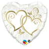 18 inch ENTWINED HEARTS - GOLD - LA Balloons