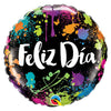 18 inch FELIZ DIA COLOR SPLASHES - LA Balloons