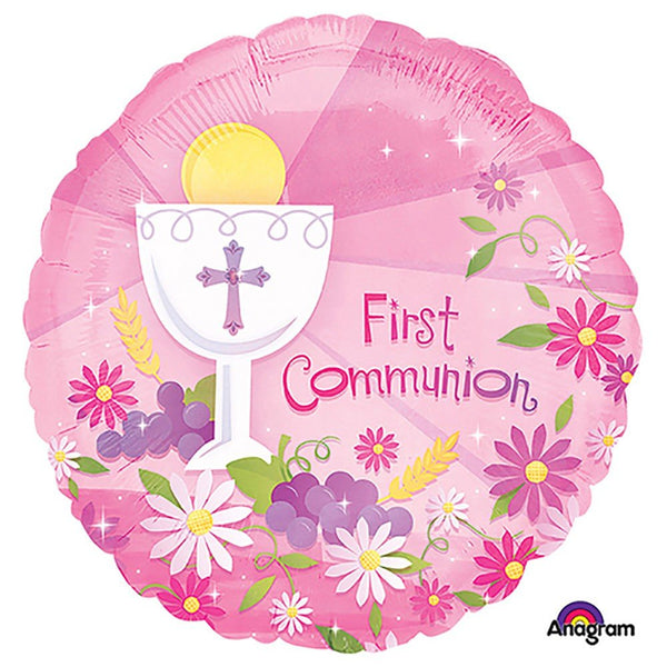 18 inch FIRST COMMUNION PINK - LA Balloons