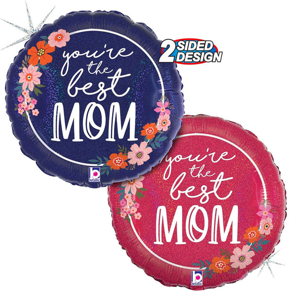 18 inch FLORAL BEST MOM - LA Balloons