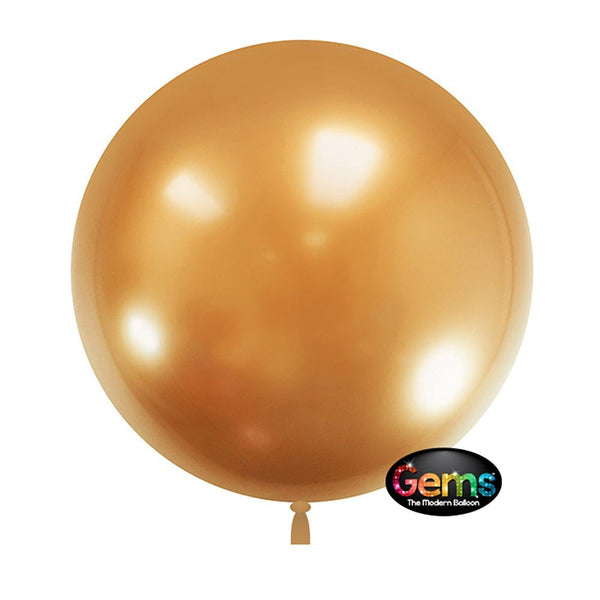 18 inch GEMS BALLOON - GLITZY GOLD (5 PK) - LA Balloons