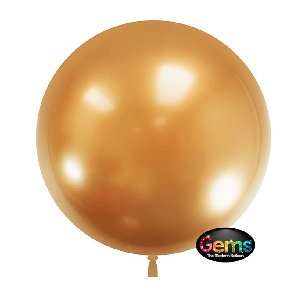 18 inch GEMS BALLOON - GLITZY GOLD (5 PK)