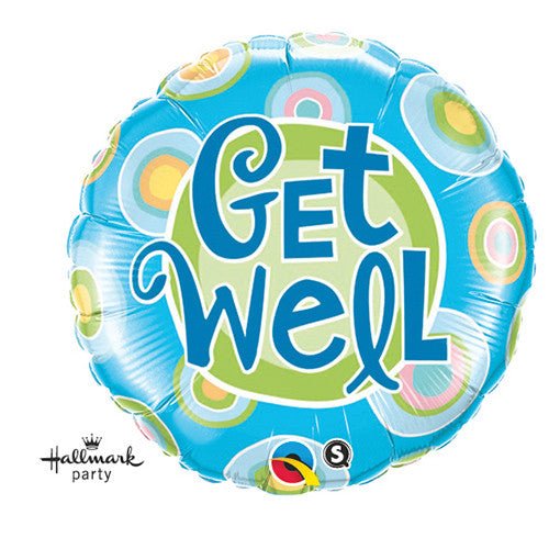 18 inch GET WELL BLUE DOTS