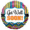 18 inch GET WELL STRIPE AND CHEVRON - LA Balloons
