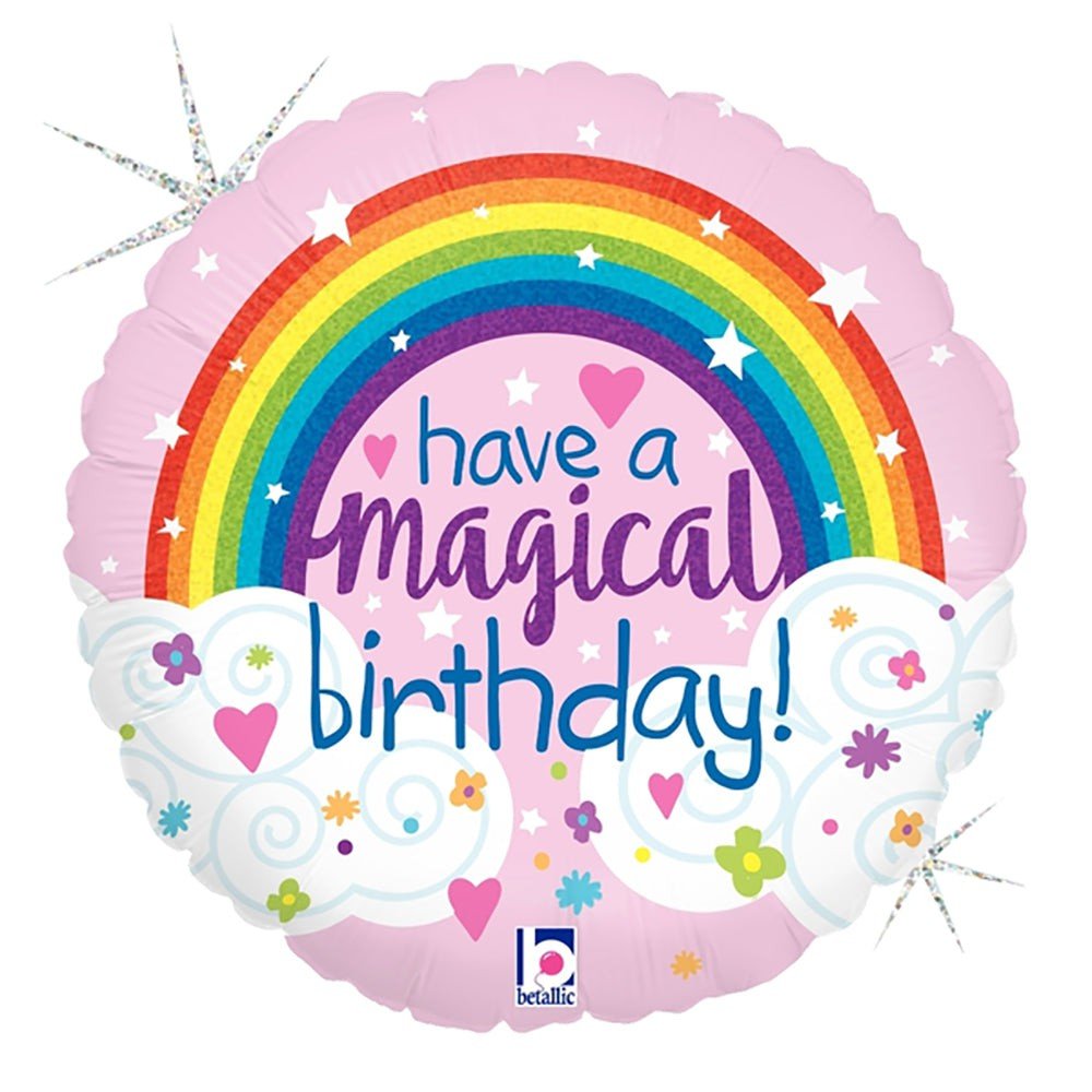 18 inch GLITTER MAGICAL RAINBOW BIRTHDAY