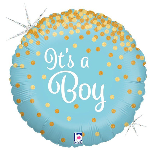 18 inch GLITTERING IT'S A BOY - LA Balloons