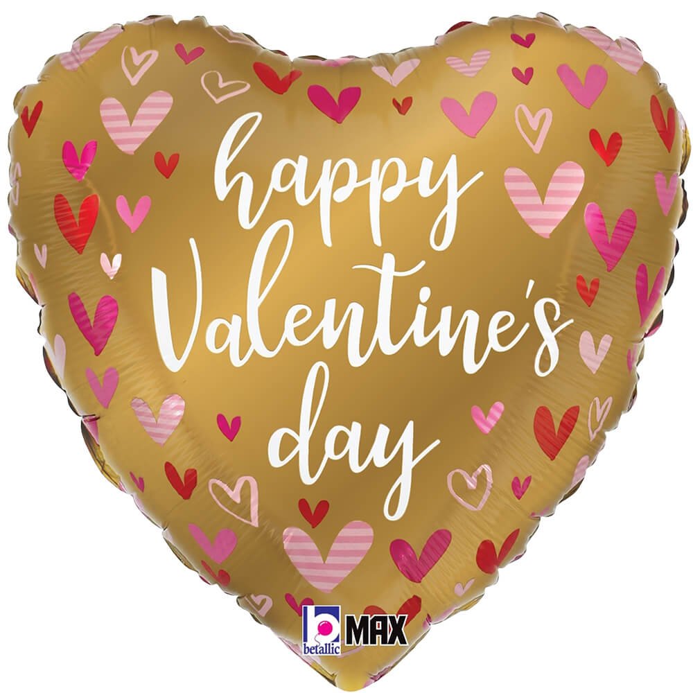 18 inch GOLD VALENTINE HEARTS