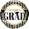 18 inch GRAD BLACK & GOLD PATTERNS - LA Balloons