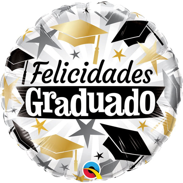 18 inch GRADUADO BLACK & GOLD - LA Balloons