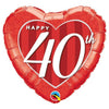 18 inch HAPPY 40TH DAMASK HEART - LA Balloons