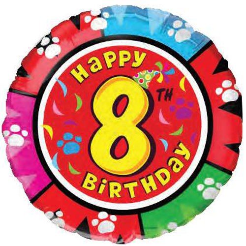 18 inch HAPPY BIRTHDAY - EIGHT - LA Balloons
