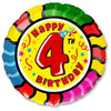 18 inch HAPPY BIRTHDAY - FOUR - LA Balloons