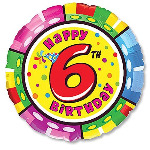 18 inch HAPPY BIRTHDAY - SIX - LA Balloons