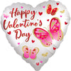 18 inch HAPPY VALENTINE'S DAY SATIN BUTTERFLIES - LA Balloons