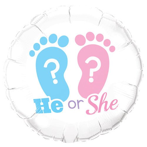 18 inch HE OR SHE? FOOTPRINTS - LA Balloons