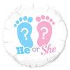 18 inch HE OR SHE? FOOTPRINTS - LA Balloons